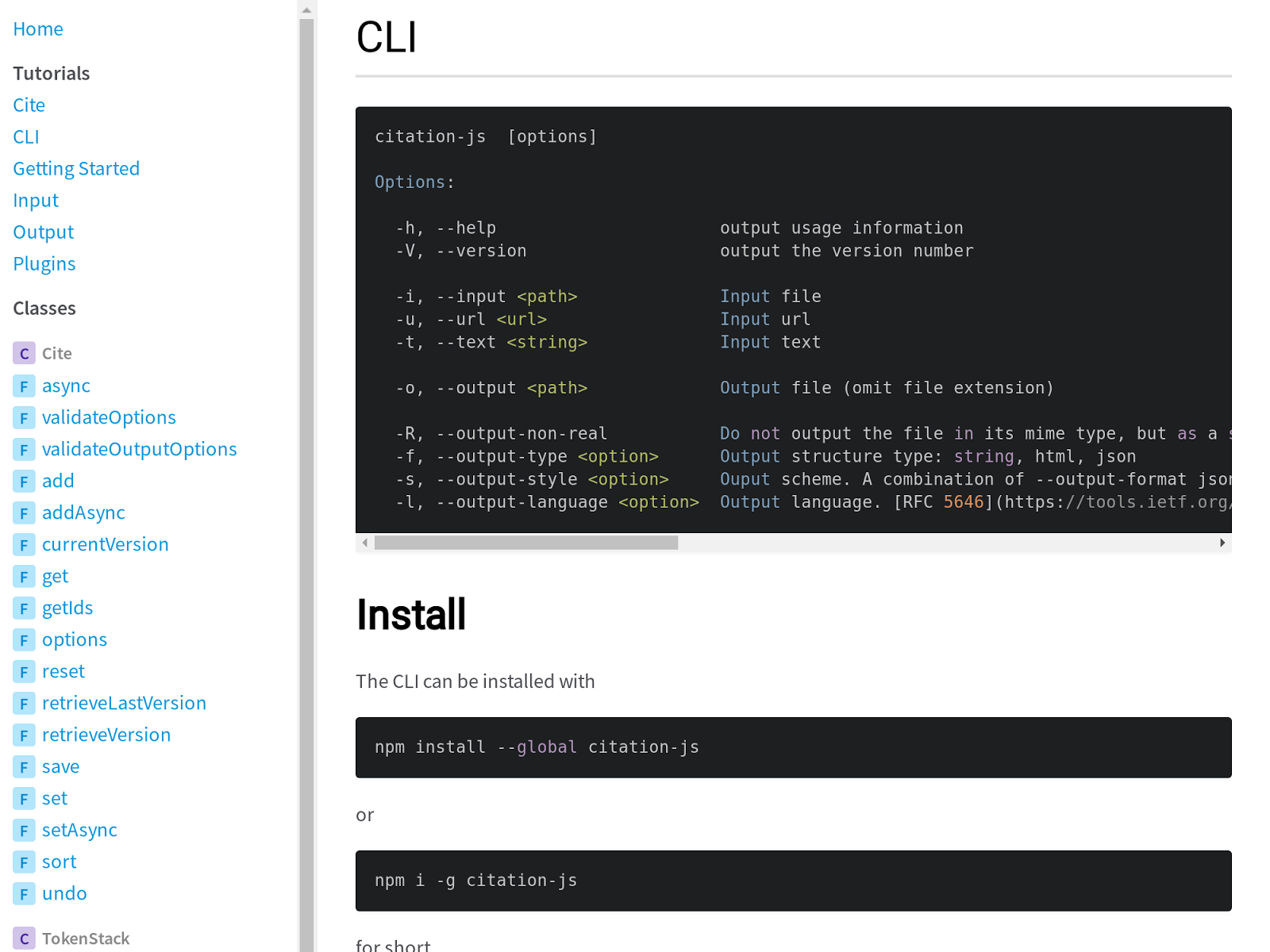 Proper CLI docs