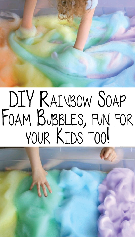 DIY Rainbow Soap Foam Bubbles, fun for your Kids too! Effective