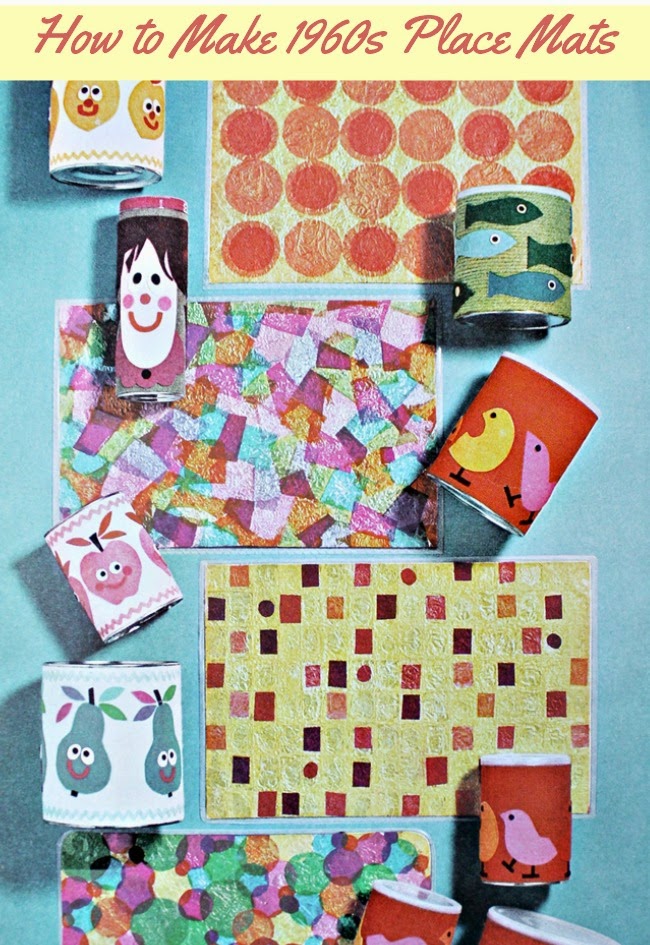 1960s foil and tissue paper place mats vintage kids craft from va voom vintage