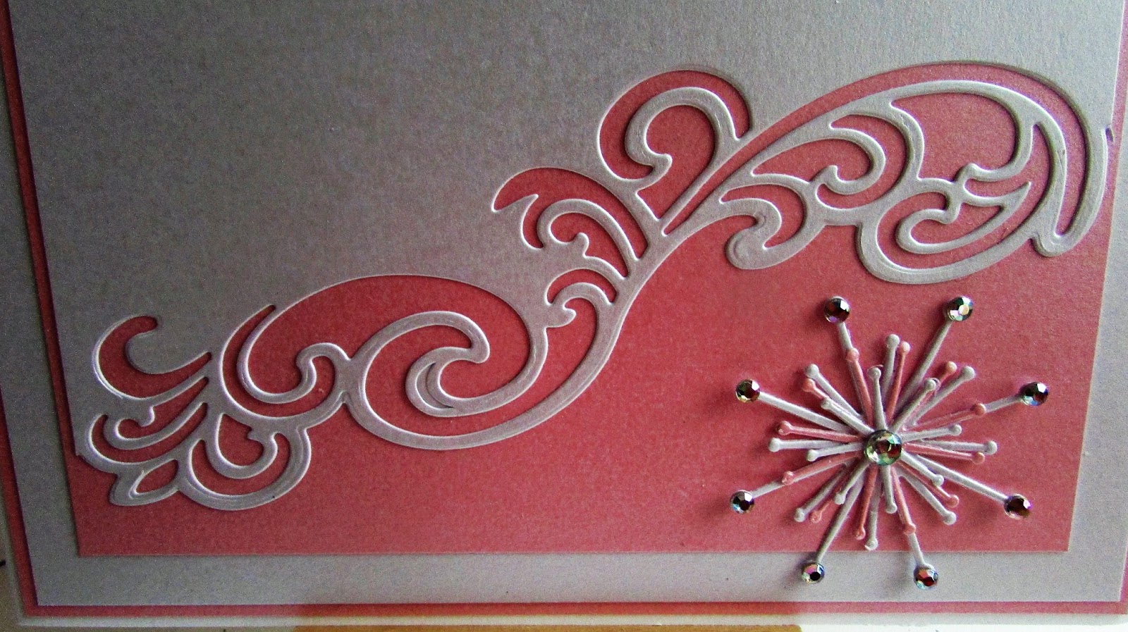 Lizzies craft space Die Cut Christmas Card Pink