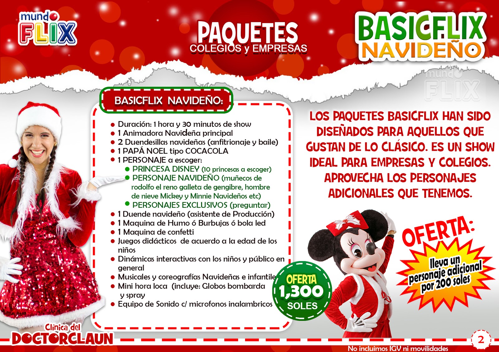 doctor claun corporativo show infantil navideño 2017 2018 para clinica flyer navideno