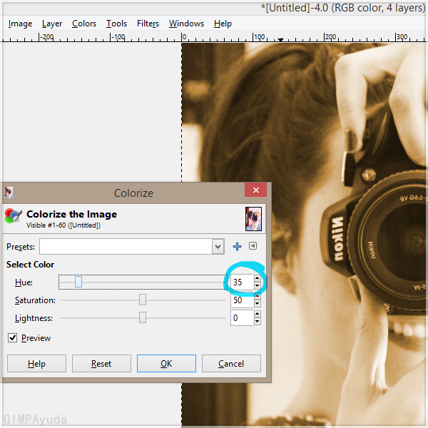 Ayuda con GIMP Cómo crear efecto sepia (GIMP)