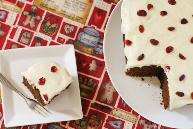 Food Lust People Love: Satisfy your gingerbread cravings this year with my pumped up orange cranberry gingerbread. Cover it with orange cream cheese icing or just a sprinkle of powdered sugar. Gorgeous, either way.