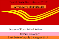 Maharashtra Postal Circle Recruitment 2017– Skilled Artisan