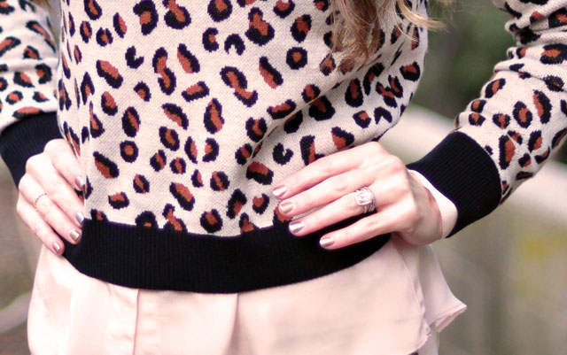 Cheetah sweater, metallic nails