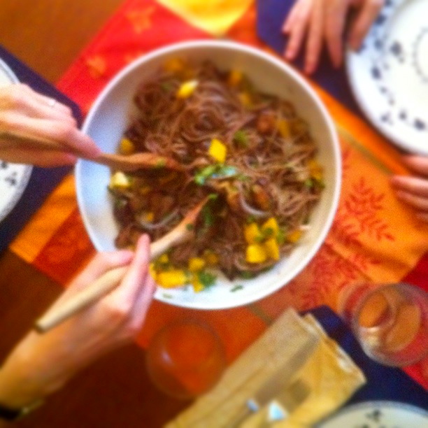 my madeleine Ottolenghi's Soba with Mango and Eggplant