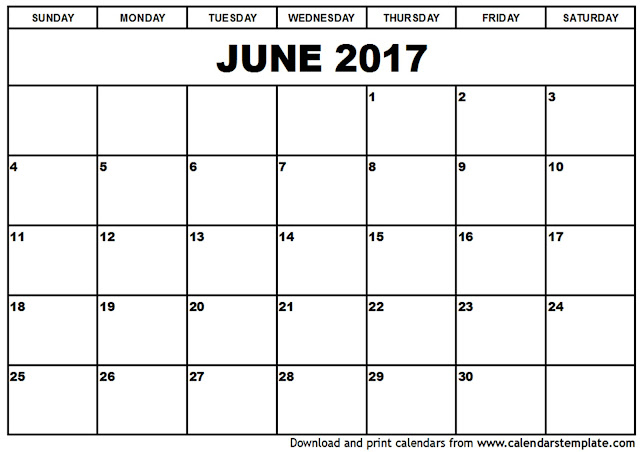 monthly blank calendar 2017