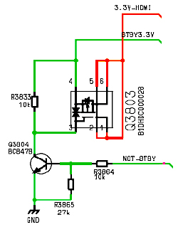 Hình 42 - Đèn  Mosfet thuận Q3803  điều khiển điện áp 3.3V-HDMI