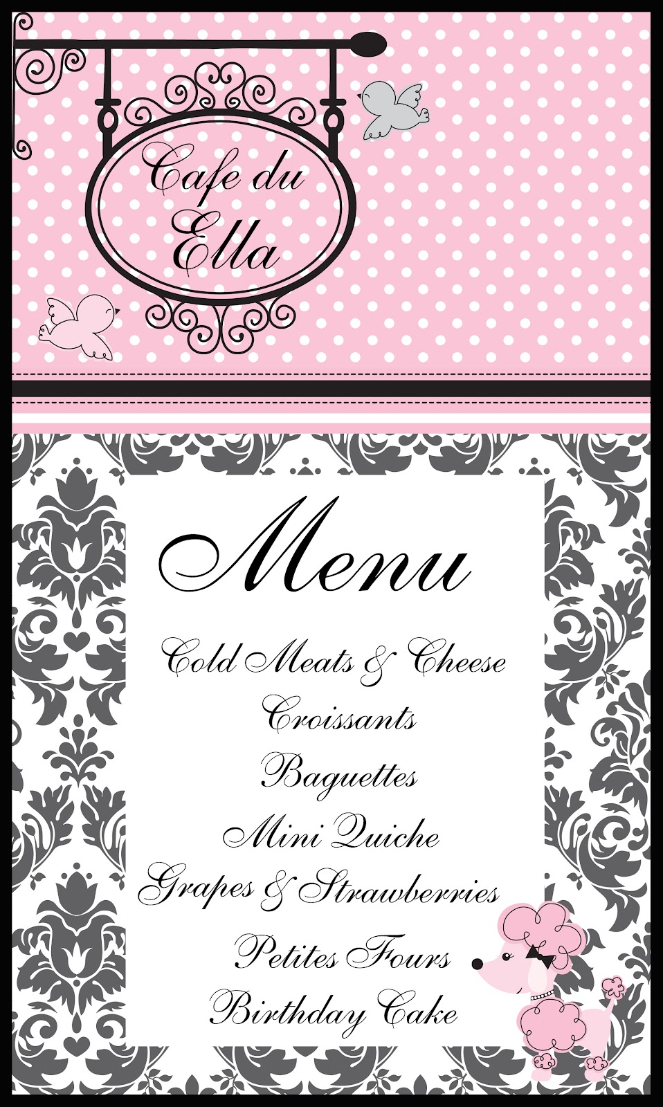 Pink Poodle Restaurant Menu Pink Poodle Restaurant Menu