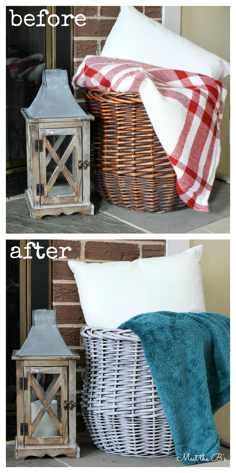 Grey washed chalk paint basket update! Learn how to easily update a basket along with 9 other creative storage solutions!