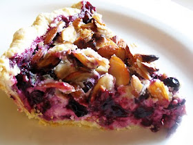 slice of goat cheese blueberry pie