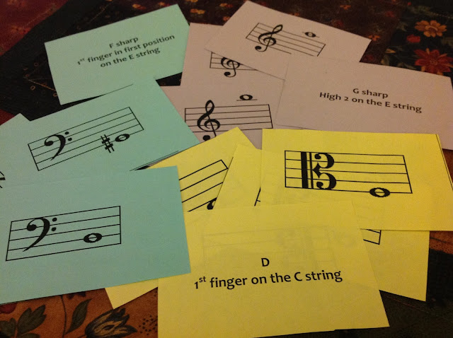 Music flashcards violin viola cello bass elementary orchestra