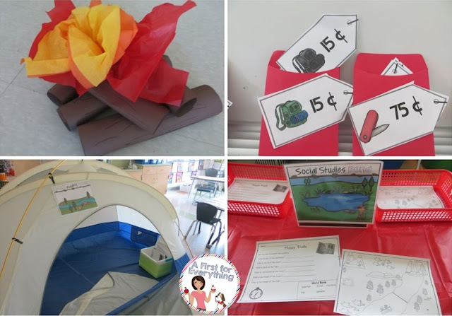 Engaging integrated and thematic camping unit for elementary classroom.