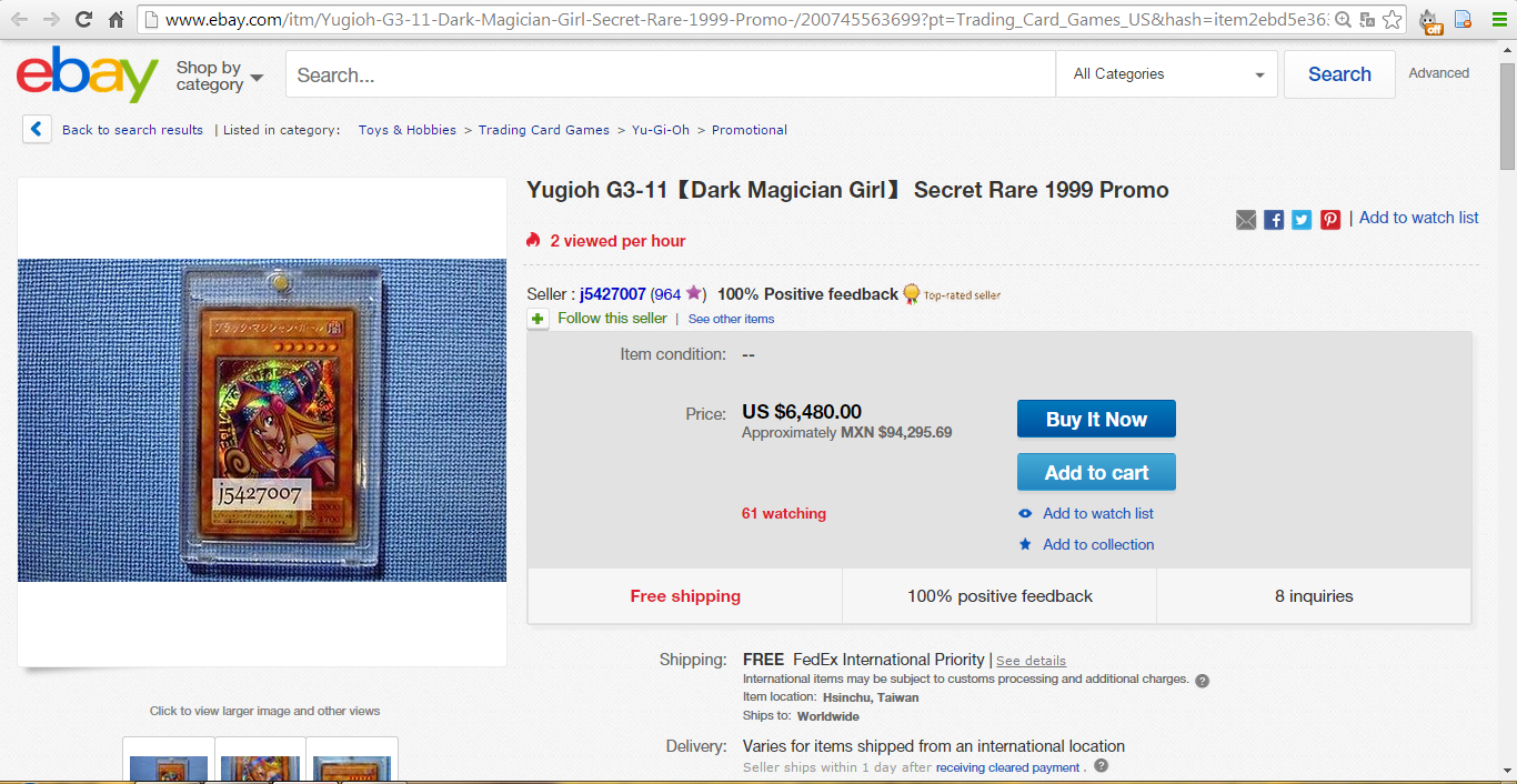 La carta más cara de YuGiOh! Coleccionista MX