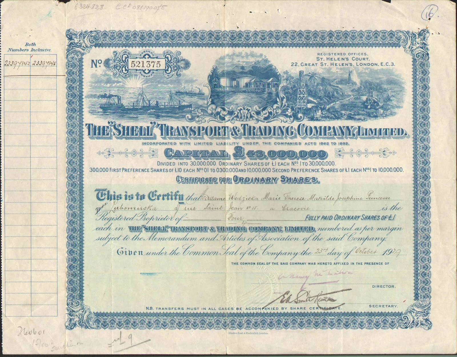 > 1975 intermodal container stock certificate scripophily Seatrain Lines Inc 