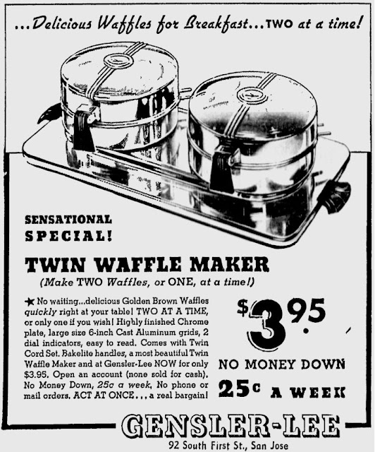 The Waffle Makers 1941 ad for twin waffle maker