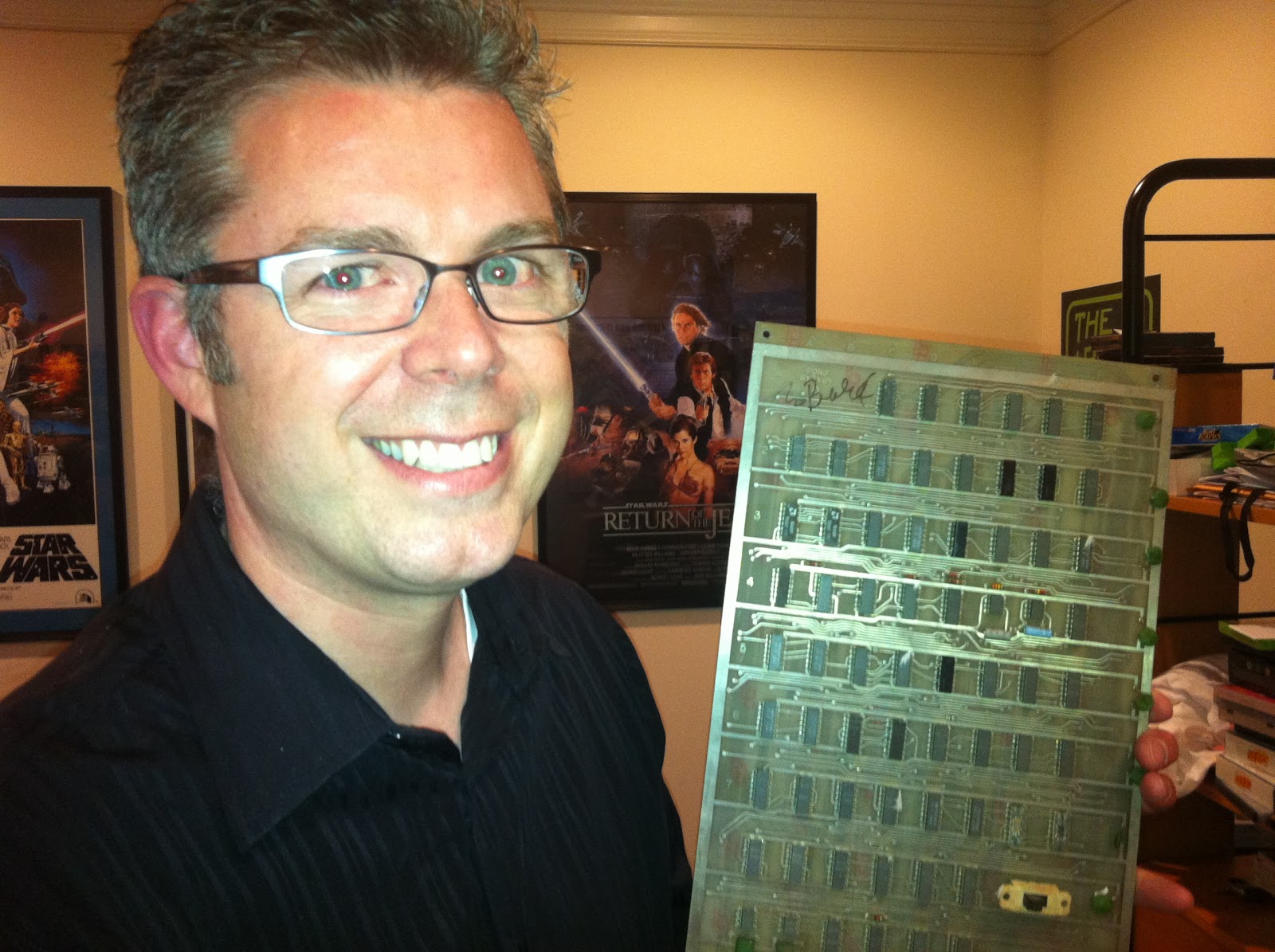 Photons and Electrons Signed Pong Circuit Board By Nolan Bushnell