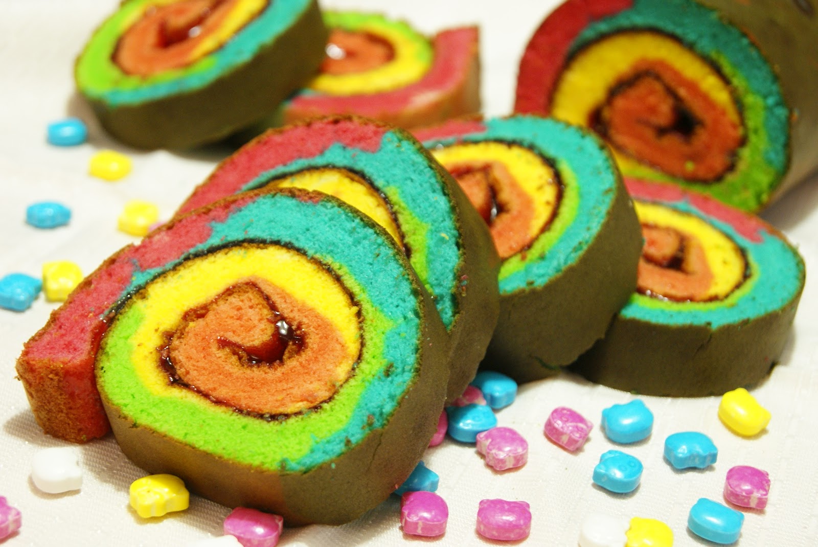 Ролл Радуга. Rainbow Roll. Roll Cake. Ushi Rainbow Roll!.