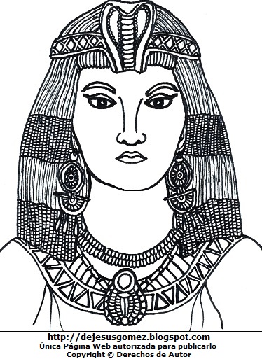 Cleopatra Imagen de Cleopatra para colorear, pintar o imprimir. Dibujo de Cleopatra de Jesus Gómez