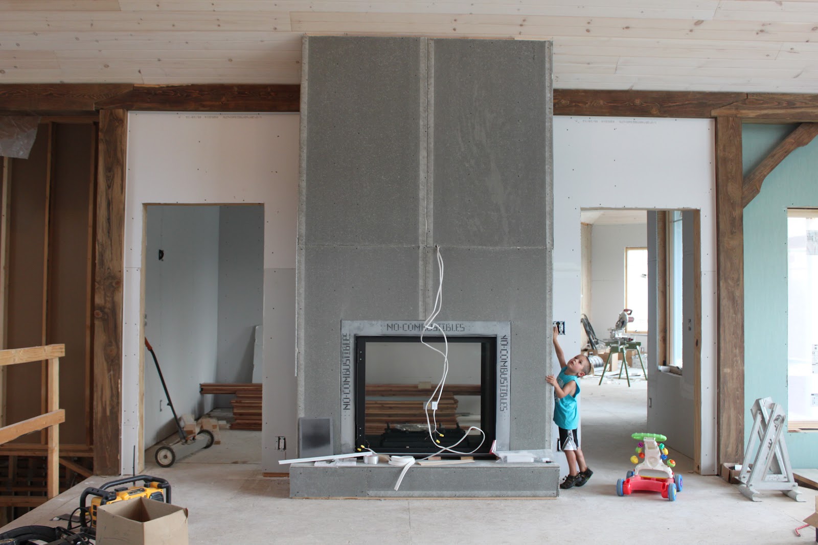 The Hinkley Hillside Hideaway Drywall/Fireplaces