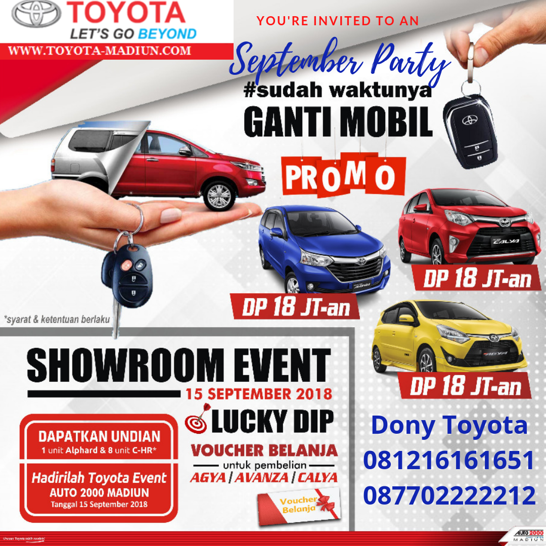 September Party Toyota Madiun Harga Otr Dan Promo Kredit Terbaru