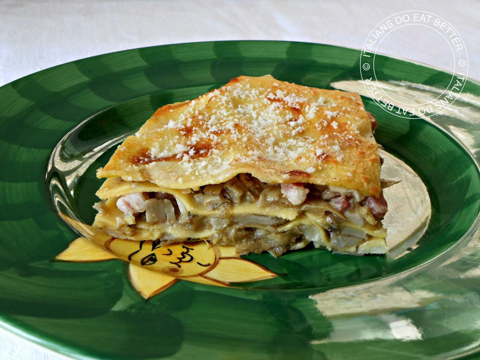 LASAGNE CON CARCIOFI E PANCETTA ITALIANS DO EAT BETTER