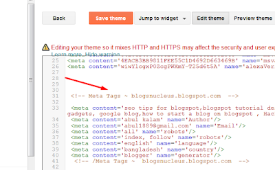 meta tags for blogger 