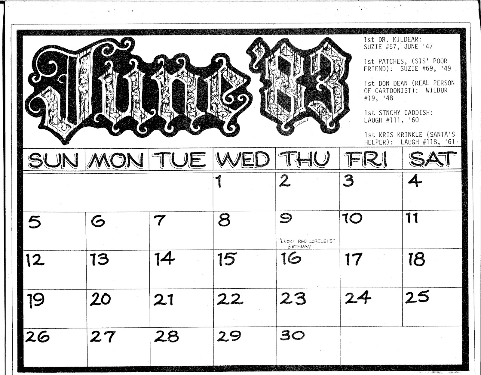 1983 June Calendar