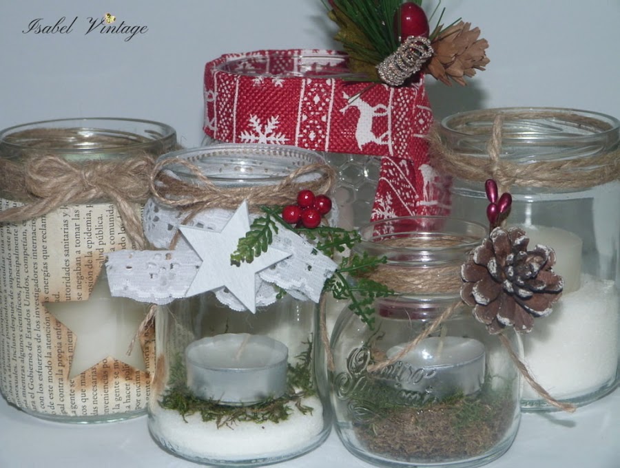 frascos-reciclados-centro-mesa-navidad