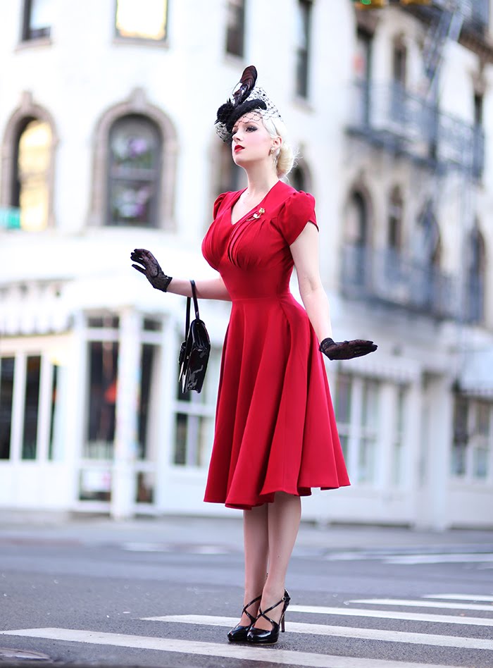 40s red dress