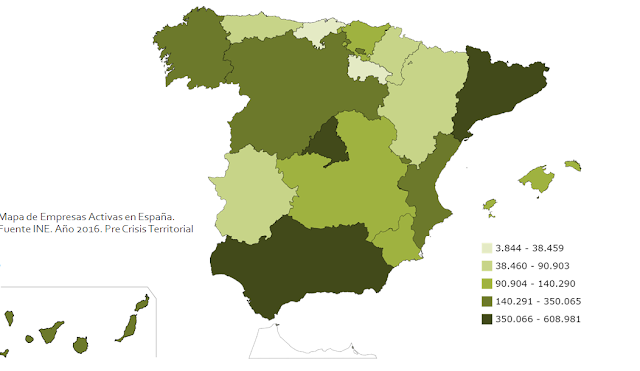 Mapa de empresas por comunidad autónoma, Mapa de empresas españa, 2017, knowmadrid, francisco javier tapia lobo Mapa de empresas por comunidad autónoma, Mapa de empresas españa, 2017, knowmadrid, francisco javier tapia lobo