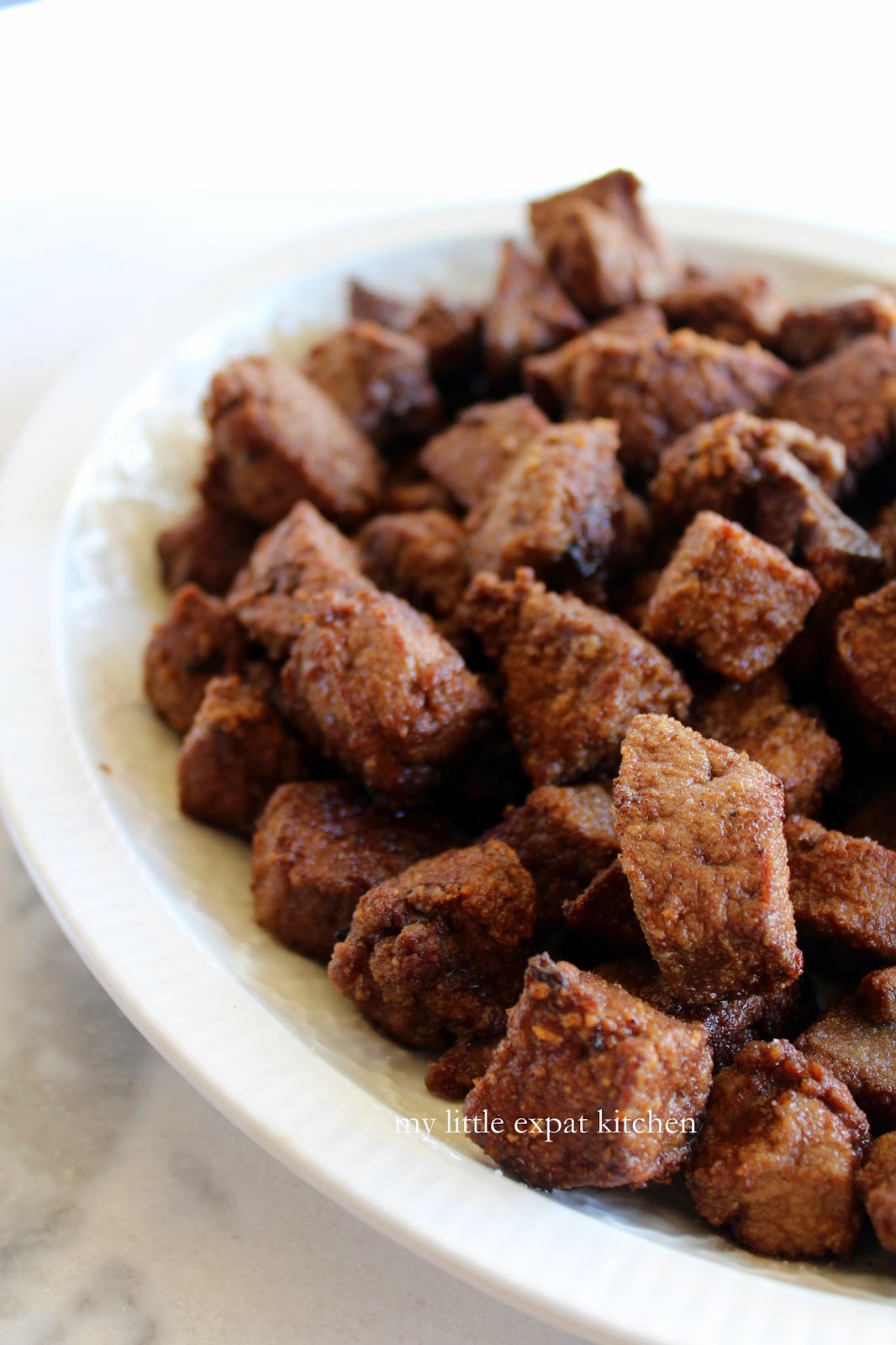 My Little Expat Kitchen Greek fried calf’s liver with onion and parsley