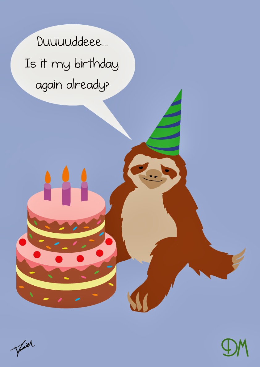 Damien Mallon: Graphic Design & Illustration: Birthday Sloth!