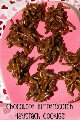 Chocolate Butterscotch Haystack Cookies - a 5 minute no bake treat!