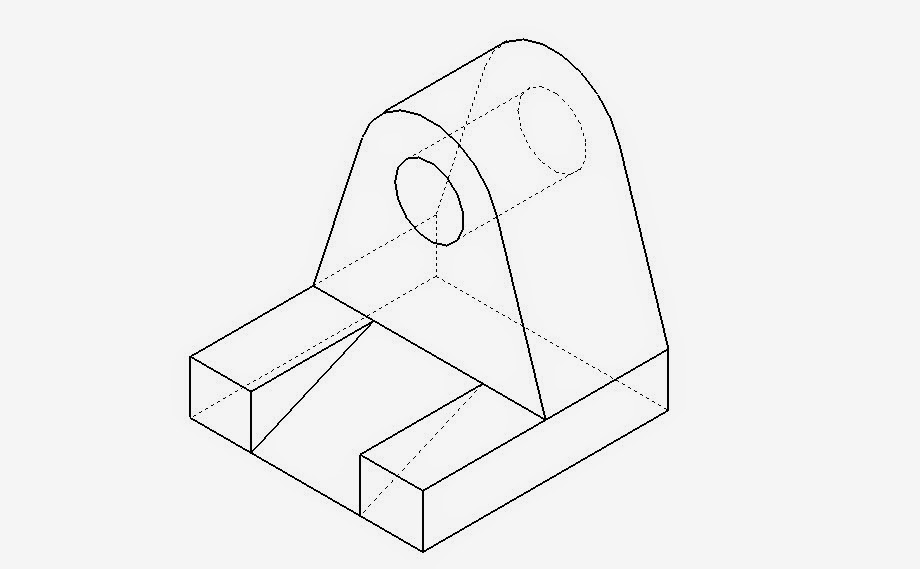 เขียนแบบวิศวกรรม (Engineering drawing): เฉลย Isometric 14