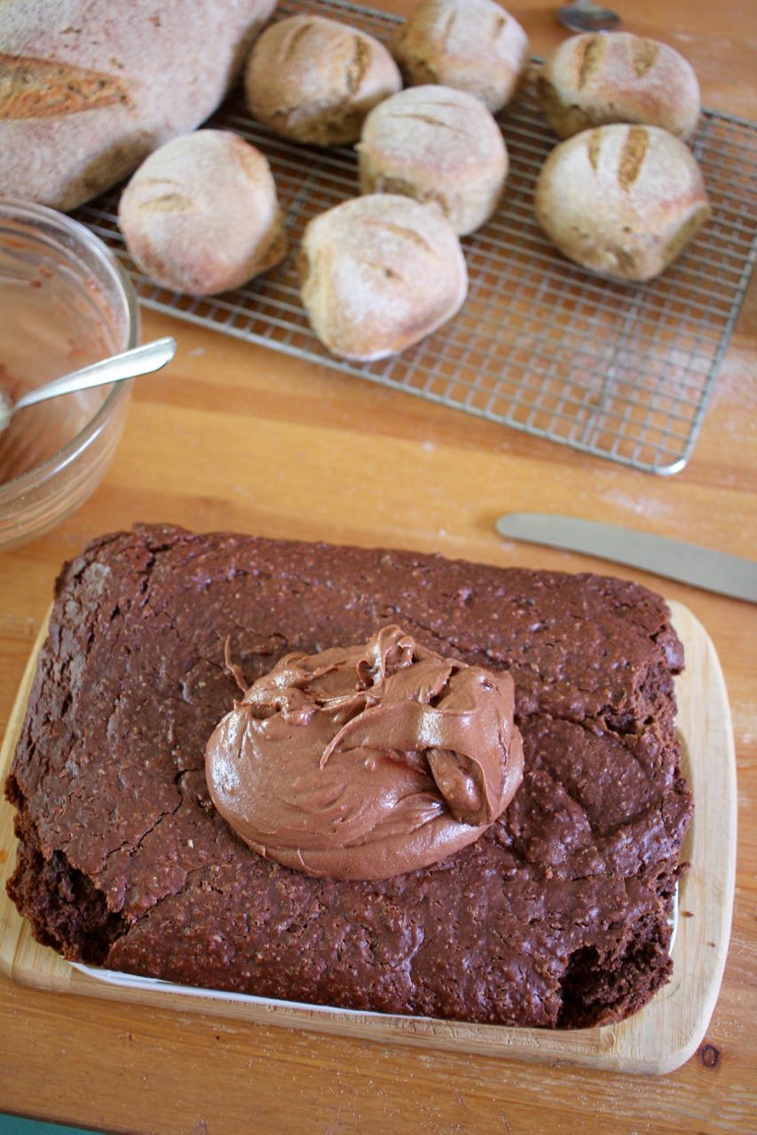 Green Gourmet Giraffe Mayonnaise Chocolate Cake (vegan option)