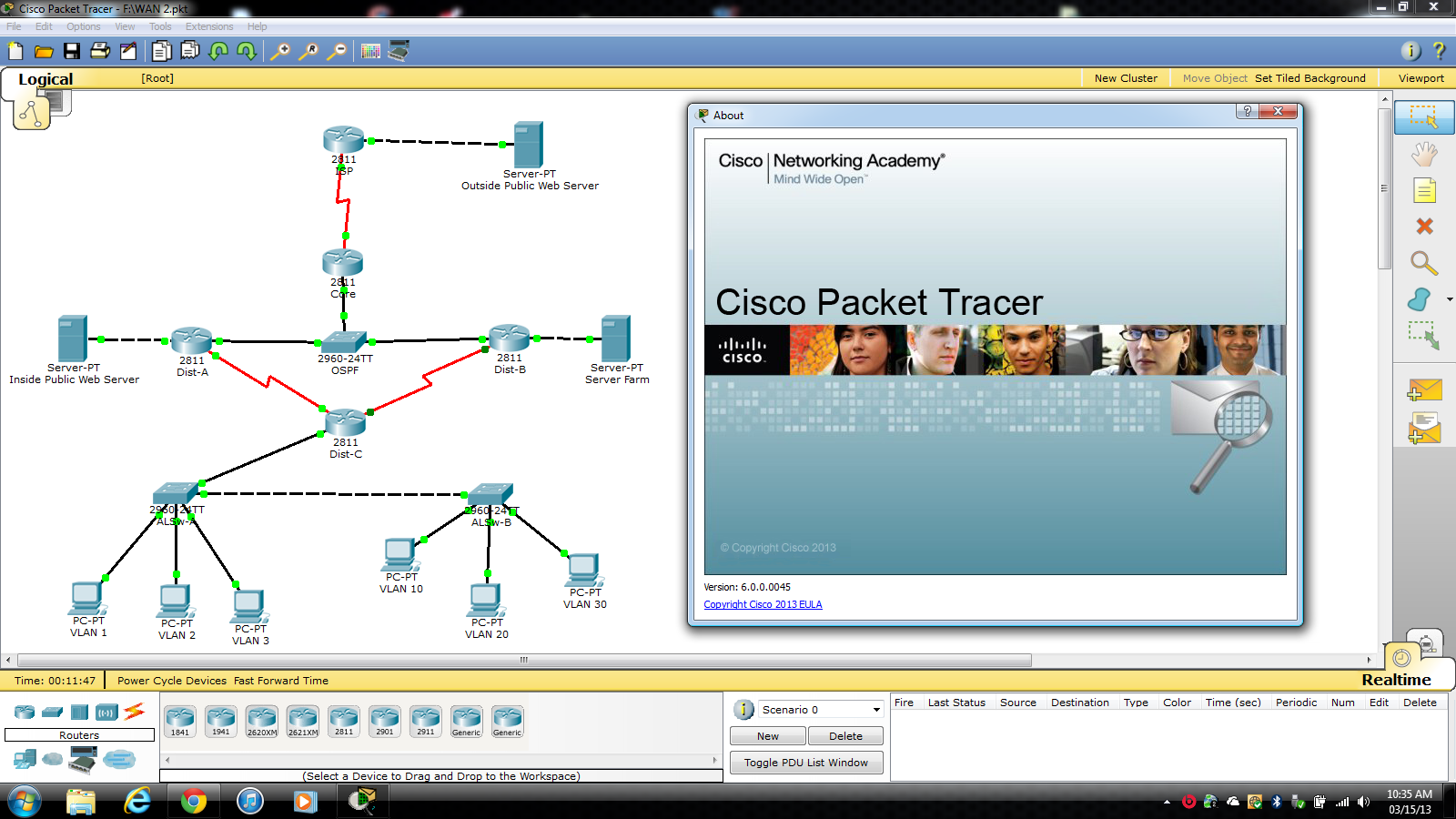 Manejo de redes cisco packet tracer