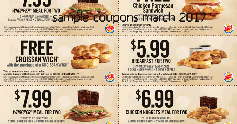 Free burger king coupons march 2019