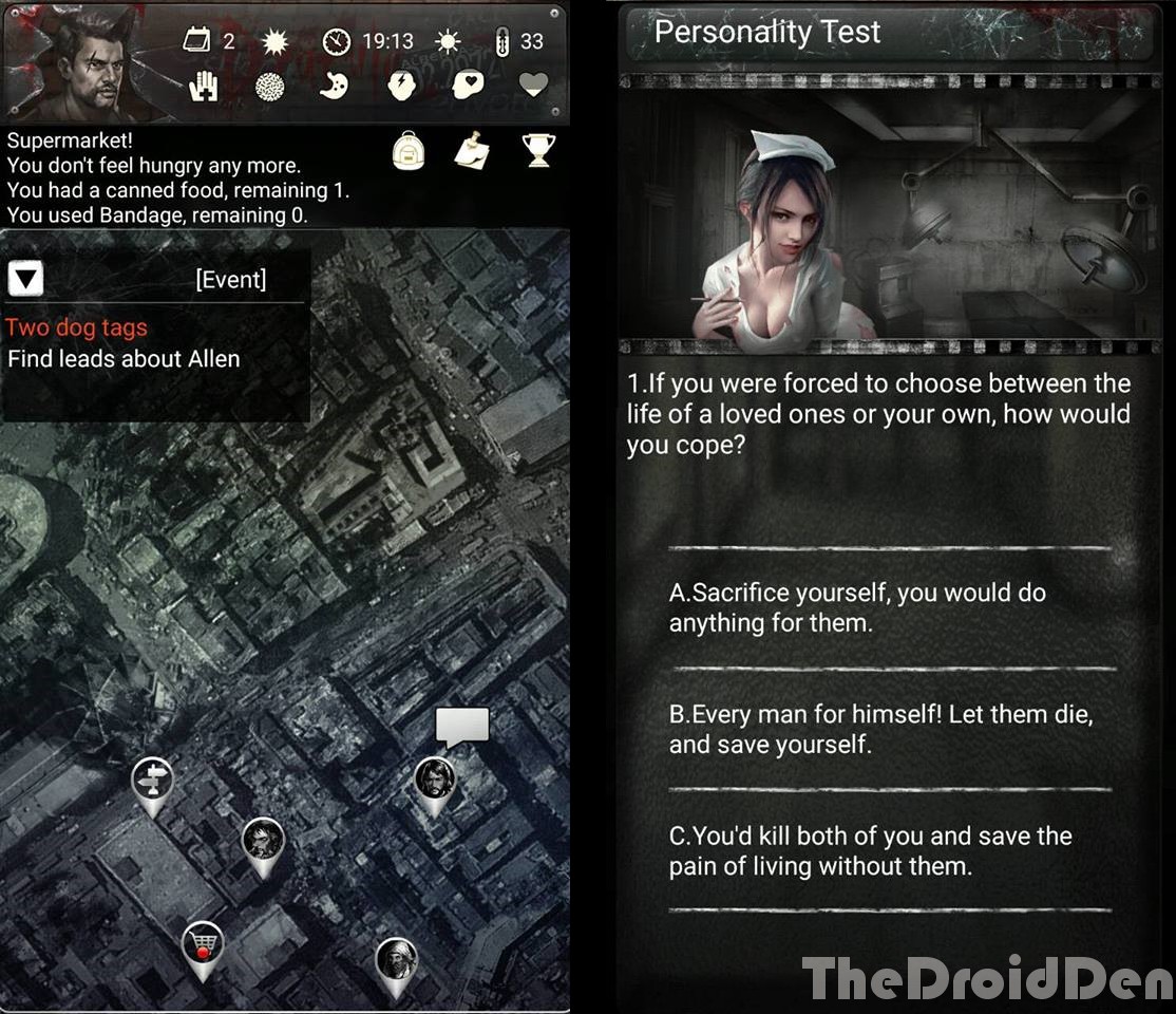The Droid Den [REVIEW] Infected Zone Zombie Survival is text based