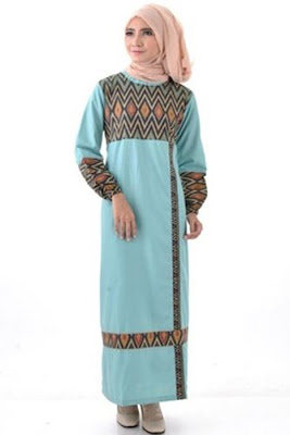 Model Baju Batik Kombinasi Sifon muslim Model Baju Batik Kombinasi Sifon muslim
