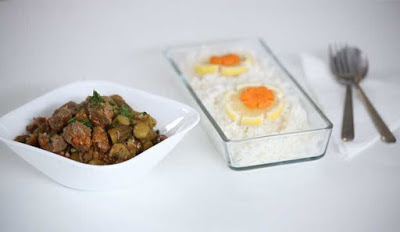 Bamyeah (okra stew with Sunwhite vermicelli rice)