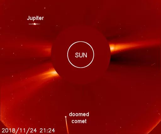 Un cometa impacto el sol. Un cometa impacto el sol.