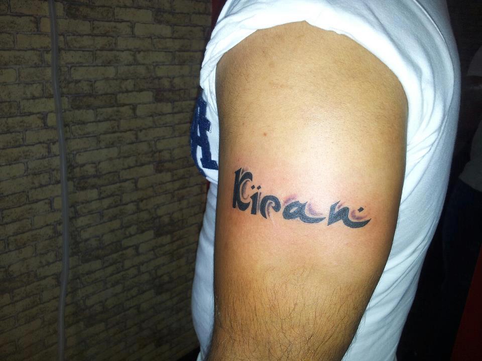 Tattoos Designs, Pictures And Ideas Kiran Name Tattoo On Bicep