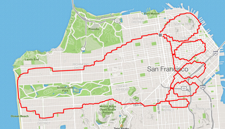Runner From San Francisco Makes Creative Artworks With His Routes
