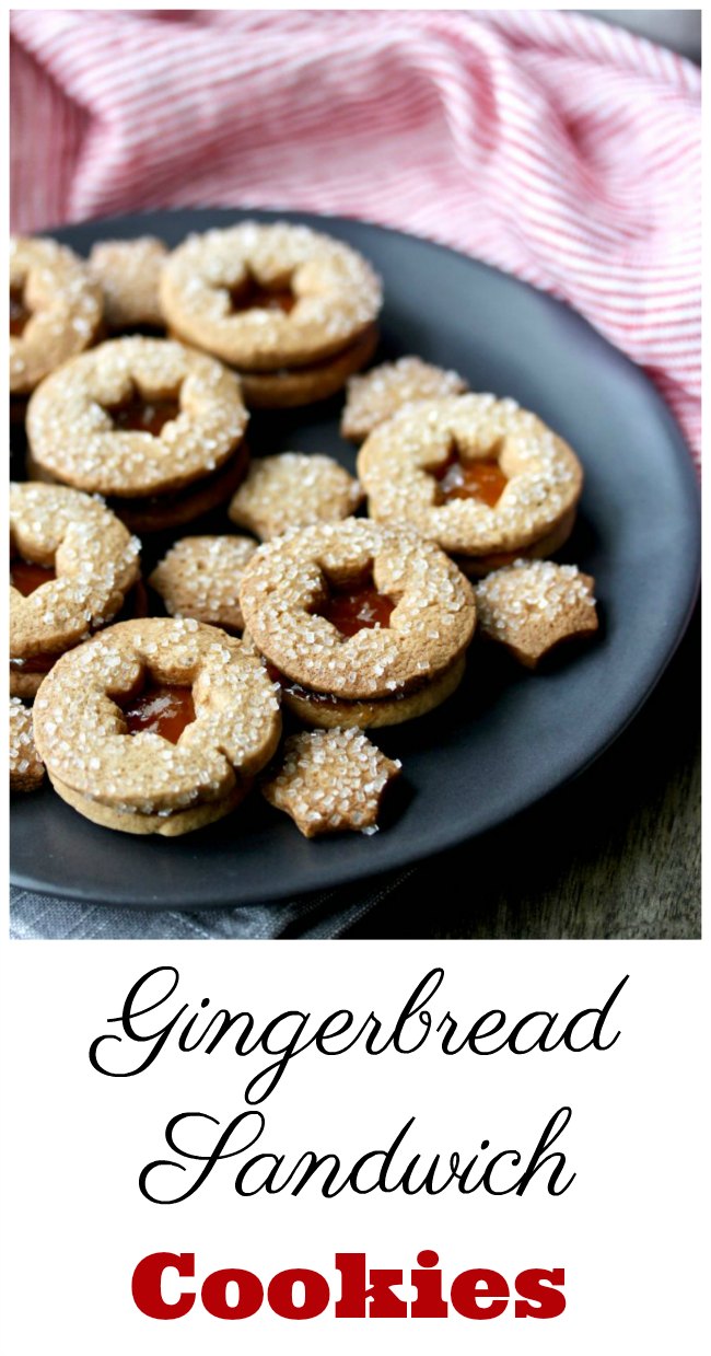 Slice and Bake Gingerbread Sandwich Cookies with sparkling sugar Slice and Bake Gingerbread Sandwich Cookies with sparkling sugar