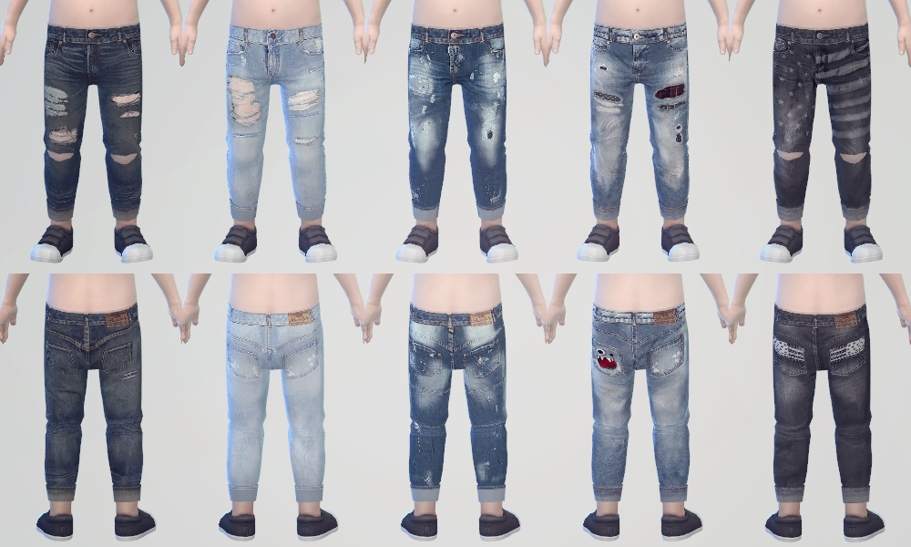 Sims 4 CC's The Best Ripped jeans for Toddler by KK's Sims4