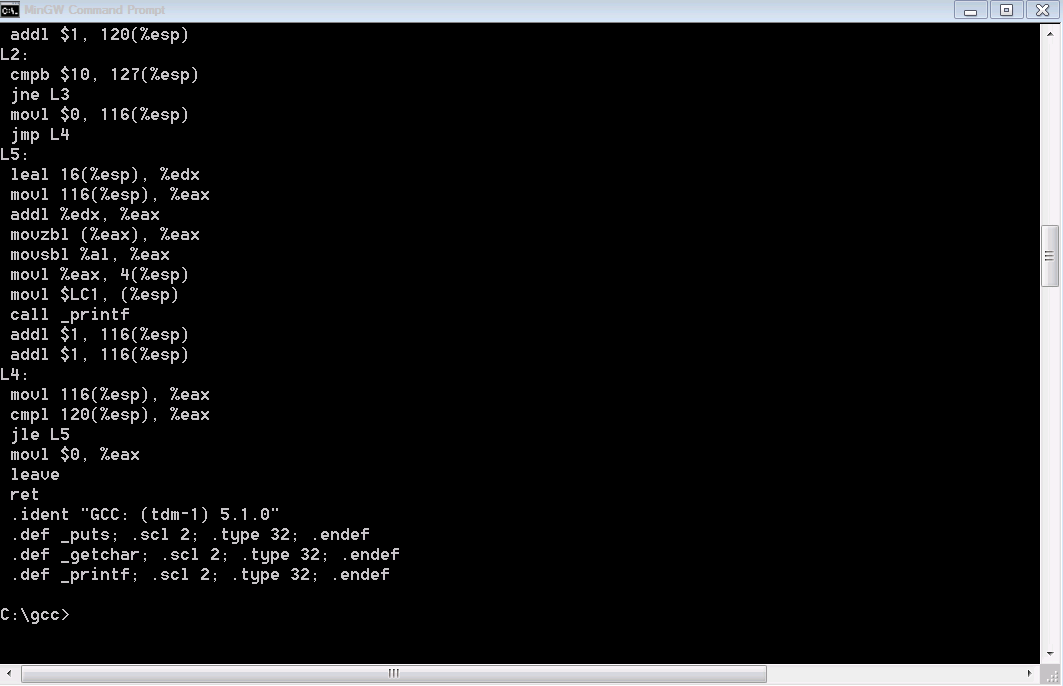 Codelybrary Steps to output the Assembly Language code of any C program