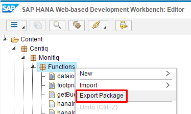 Transferring Eclipse Project Artifacts between HANA systems using Web IDE w/b Editor
