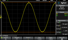 The maximum peak-peak voltage of the final Funster PA design into a 8 Ω resistor load = 7.64 Vpp.