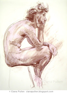 Figure Drawing of a Seated Man, by Ciana Pullen